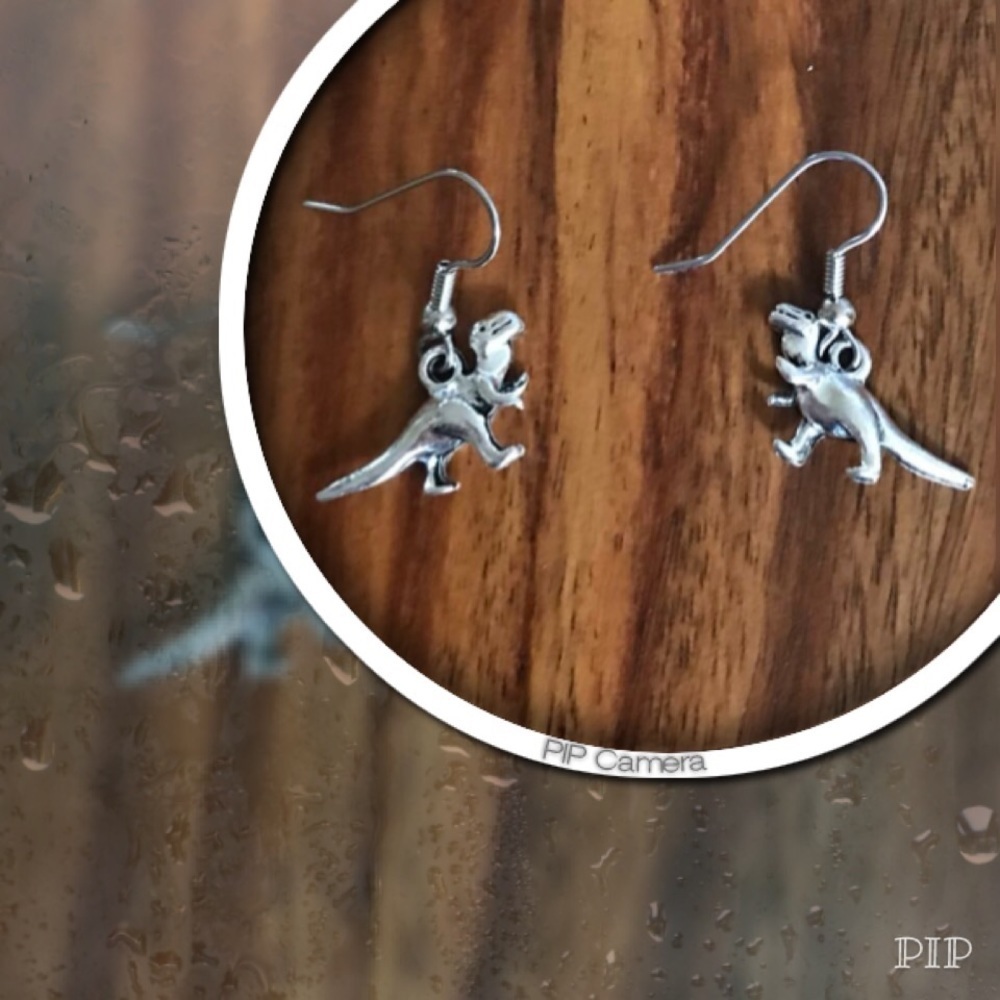 Pewter T-Rex Earrings